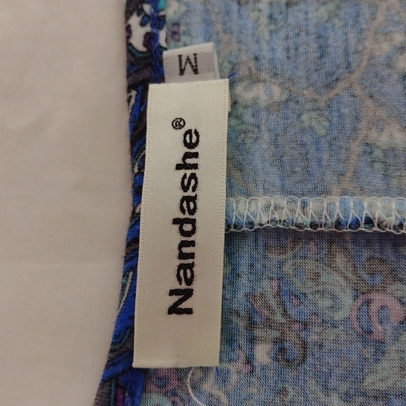 Beautiful peacock feathers tunic top/dress, sz med - Picture 6 of 16